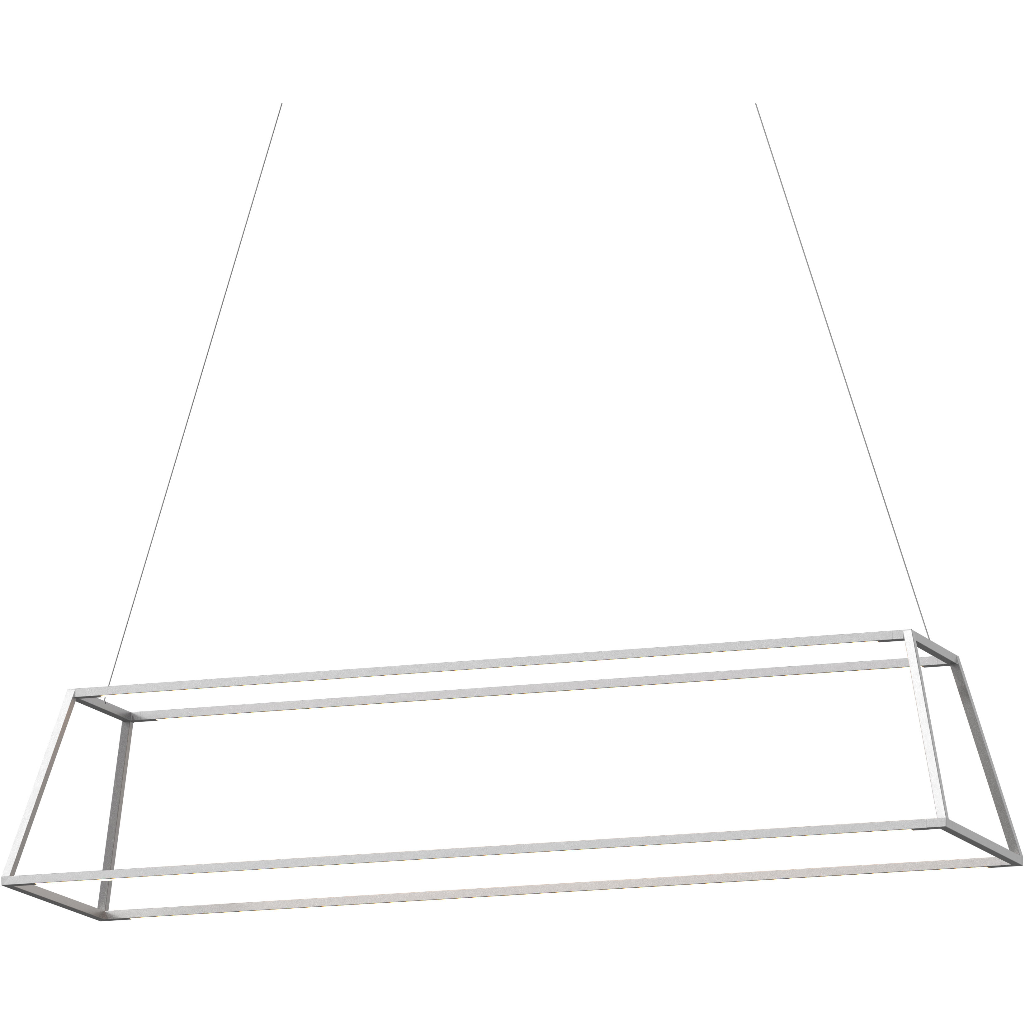 Z-Bar Rise LED 14 inch Silver Pendant Ceiling Light, Rectangle